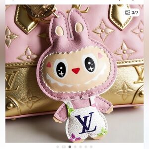 labubu leather upcycled bag/purse charm keychain